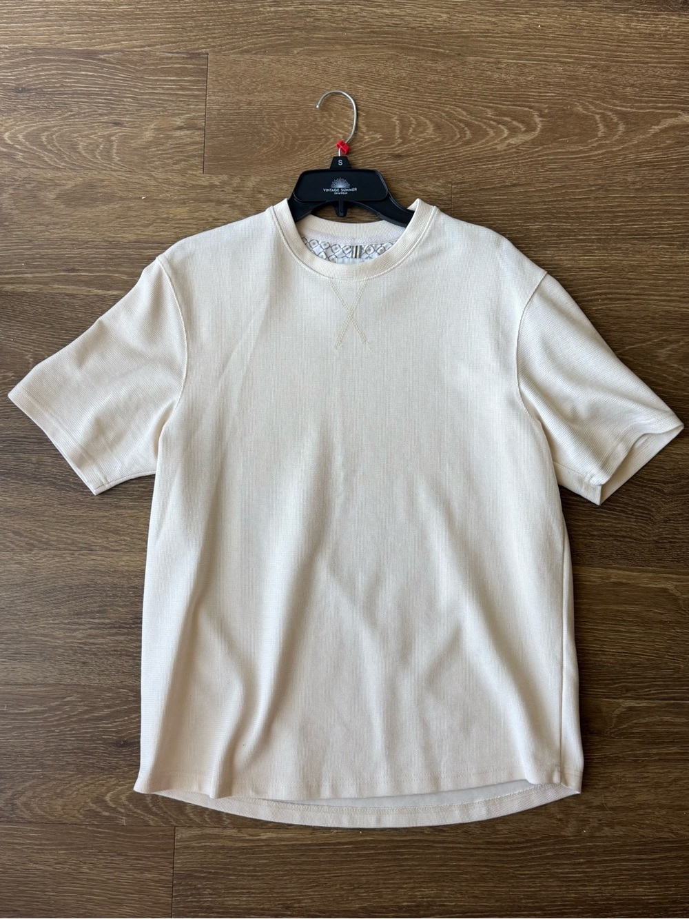 Denim & Flower Short Sleeve Crewneck Tee - Cream